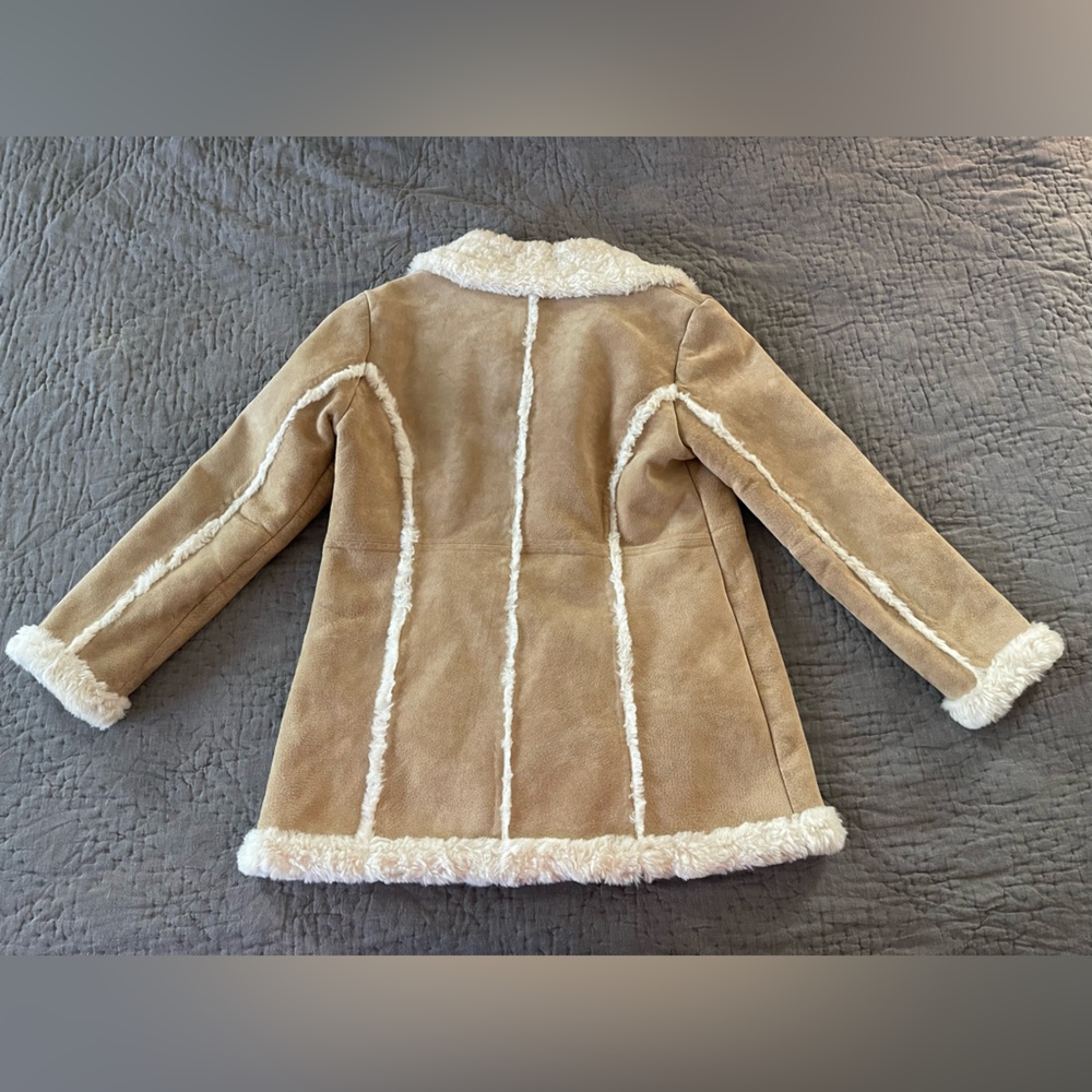 Penny Lane Wilsons Maxima Leather Coat Large Suede Faux Fur Boho Jacket VTG Y2K - Picture 15 of 16